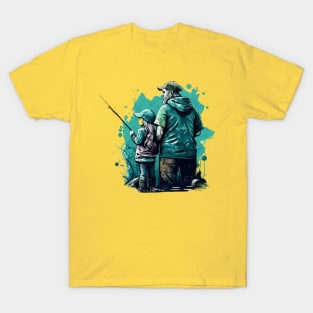 father with his daughter, Fishing T-Shirt